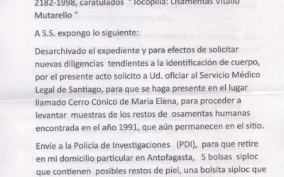 Carta de familia Mutarello a ministro de fuero del caso