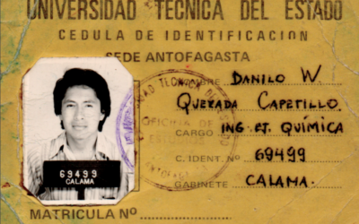 Certificado de estudios de Danilo Quezada en la Universidad Técnica del Estado